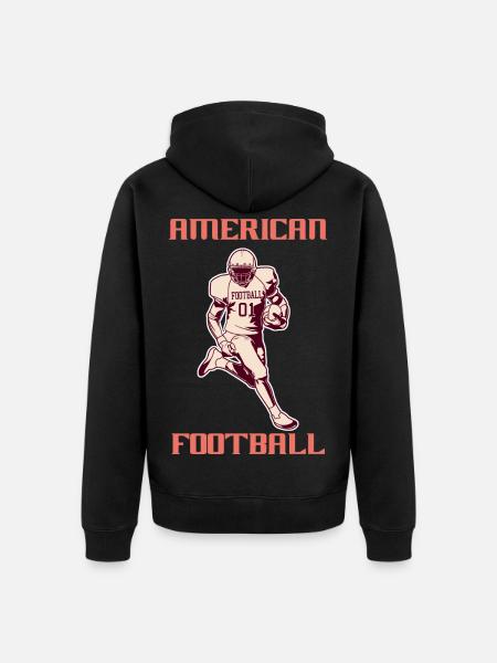 American football - Unisex Premium Organic Zip Hoodie - black