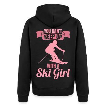 Skier - Unisex Premium Organic Zip Hoodie - black - Back - Nico (187cm)