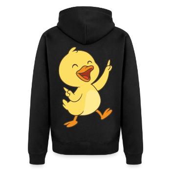 Dancing ducklings - Unisex Premium Organic Zip Hoodie - black - Back - Nico (187cm)