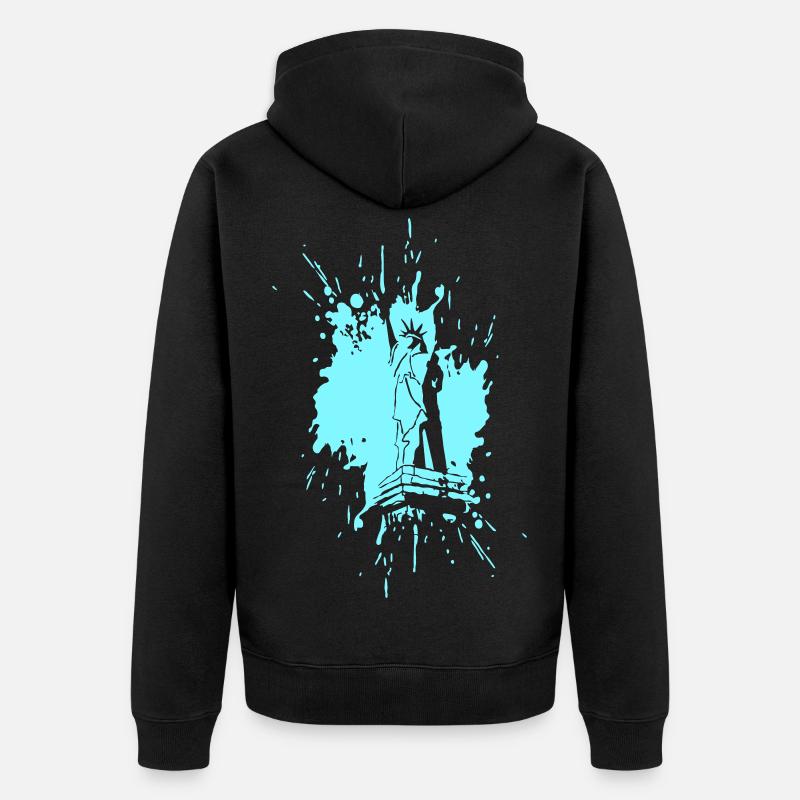 Freiheitsstatue in a Splash > Vectorgraphic - Unisex Premium Bio Zip Hoodie - Schwarz