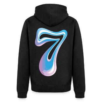 Funny Group 7 67 Meme Halloween Costume - Unisex Premium Organic Zip Hoodie - black - Back - Nico (187cm)