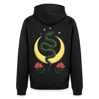 Serpent de Lune - Veste à capuche bio Premium Unisexe - noir - Dos - Nico (187cm)