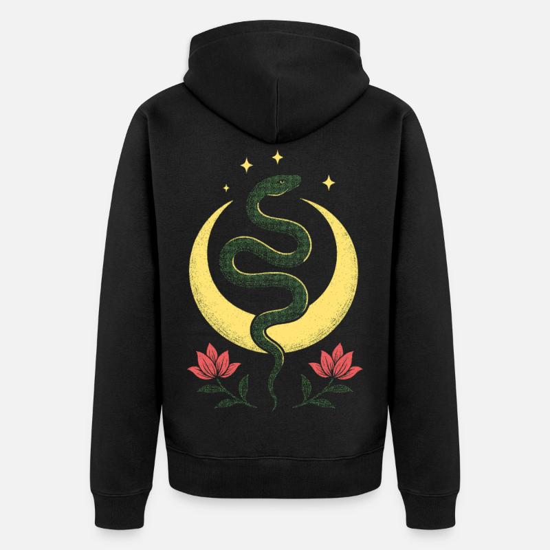 Serpent de Lune - Veste à capuche bio Premium Unisexe - noir