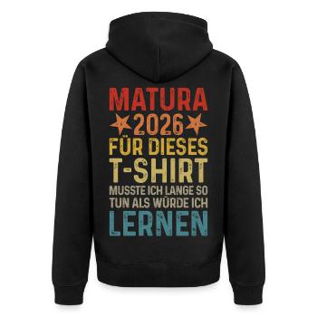 Maturité 2026 - Veste à capuche bio Premium Unisexe - noir - Dos - Nico (187cm)