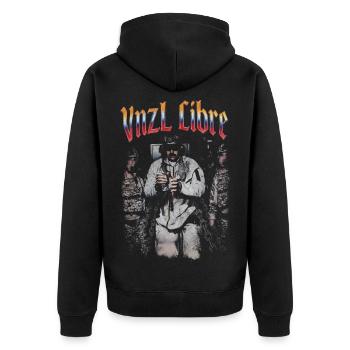 Free Venezuela - Unisex Premium Organic Zip Hoodie - black - Back - Nico (187cm)