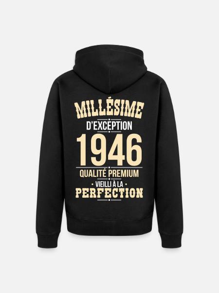 1946 – Millésime d’exception – Qualité premium - Veste à capuche bio Premium Unisexe - noir