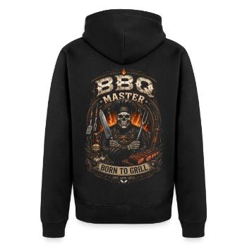 Maître BBQ Squelette Grillades -  Barbecue humour - Veste à capuche bio Premium Unisexe - noir - Dos - Nico (187cm)