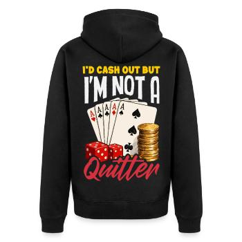 N’abandonnez pas le jeu de cartes de poker casino - Veste à capuche bio Premium Unisexe - noir - Dos - Nico (187cm)