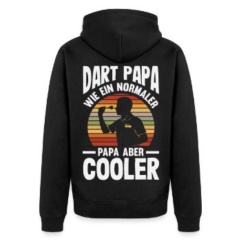 Lustige Darts Sprüche Darts Geschenke - Unisex Premium Bio Zip Hoodie - Schwarz - Hinten - Nico (187cm)