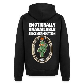 Humour de cactus émotionnellement indisponible - Veste à capuche bio Premium Unisexe - noir - Dos - Nico (187cm)