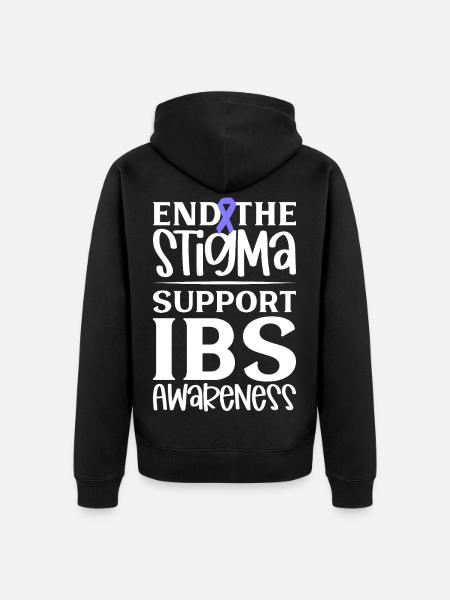IBS Awareness - Stigma beenden - Unisex Premium Bio Zip Hoodie - Schwarz