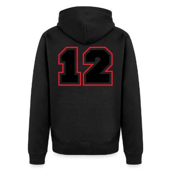 12 symbole de nombre - Veste à capuche bio Premium Unisexe - noir - Dos - Nico (187cm)