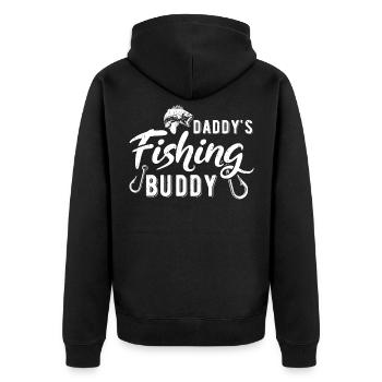 Daddy's Fishing Buddy - Unisex Premium Organic Zip Hoodie - black - Back - Nico (187cm)