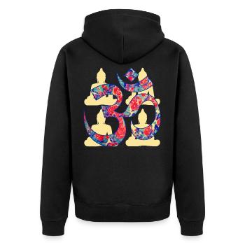 om avec buddha e 42 - Veste à capuche bio Premium Unisexe - noir - Dos - Nico (187cm)