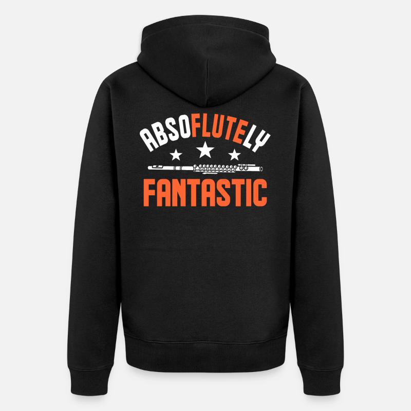 Querflöte Seitengeblasene Flöte - Unisex Premium Bio Zip Hoodie - Schwarz