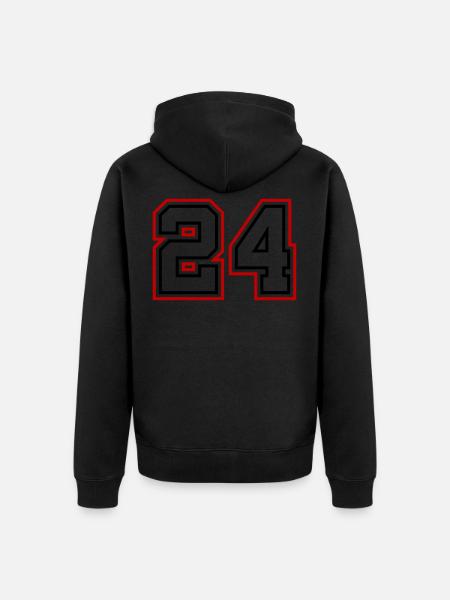 24 Number number - Unisex Premium Organic Zip Hoodie - black