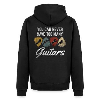 Gitarrist Spruch Gitarrenschule Gitarrensammler - Unisex Premium Bio Zip Hoodie - Schwarz - Hinten - Nico (187cm)