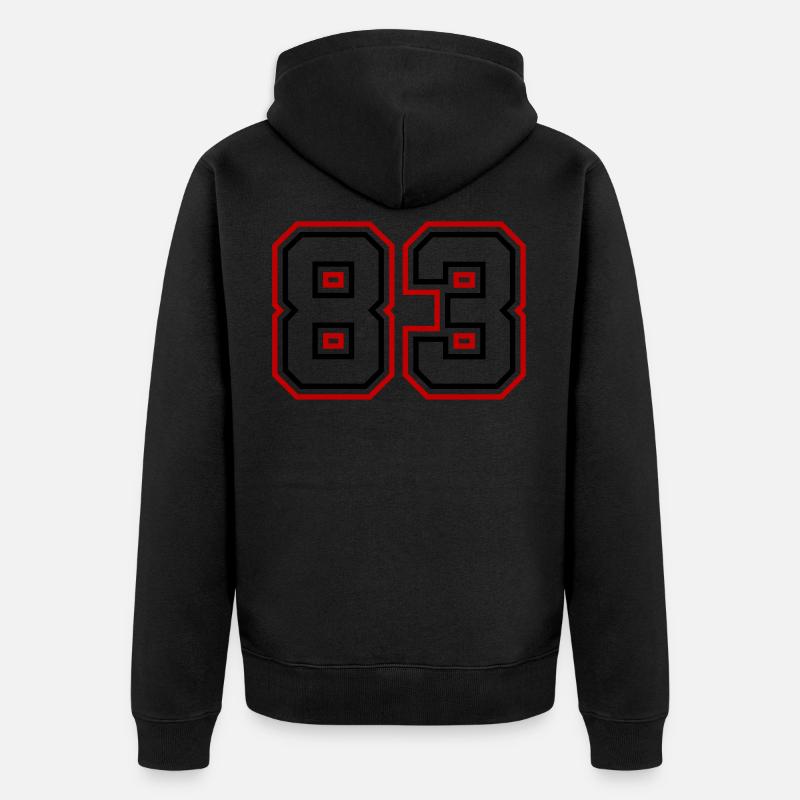 83 Numéro de numéro - Veste à capuche bio Premium Unisexe - noir