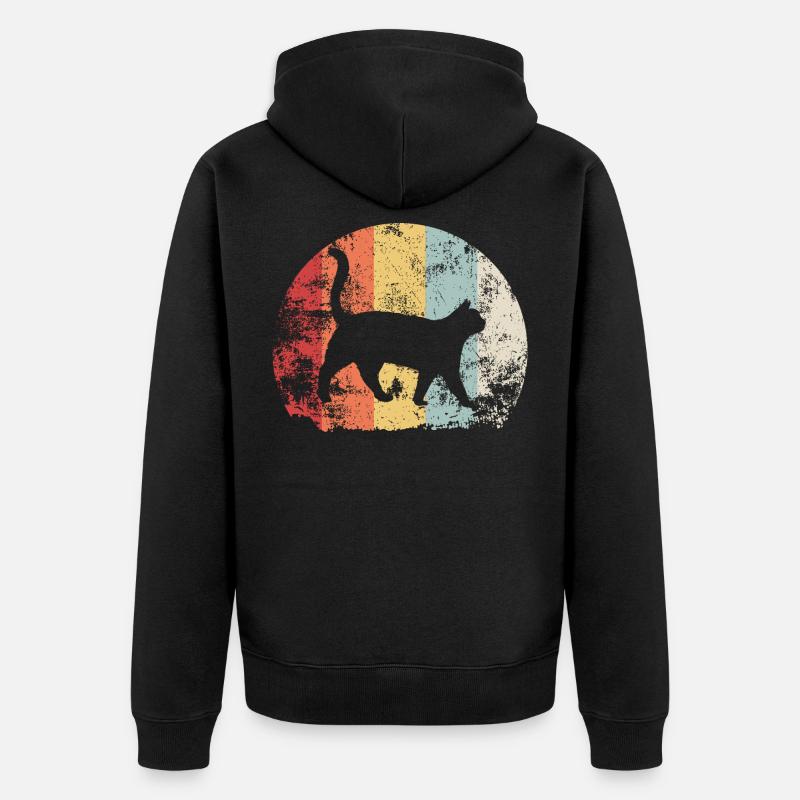 Katze - Unisex Premium Bio Zip Hoodie - Schwarz