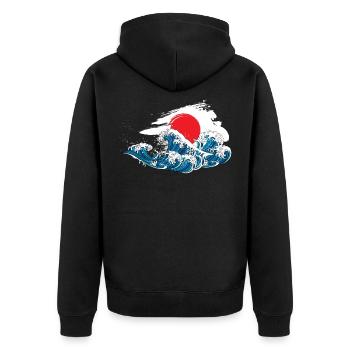 Japon - Veste à capuche bio Premium Unisexe - noir - Dos - Nico (187cm)