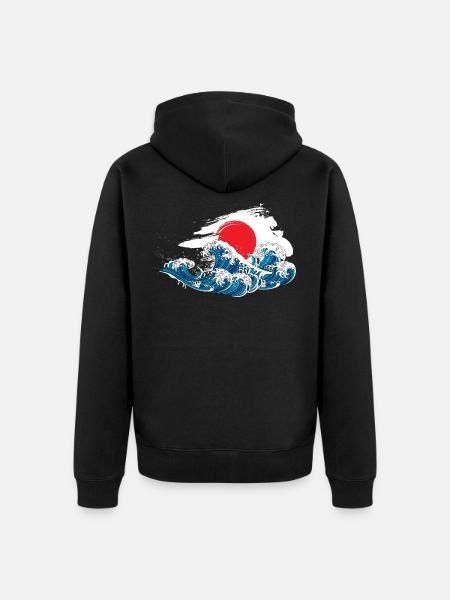 Japan - Unisex Premium Organic Zip Hoodie - black