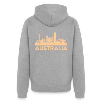 Australie - Veste à capuche bio Premium Unisexe - gris chiné - Dos - Nico (187cm)
