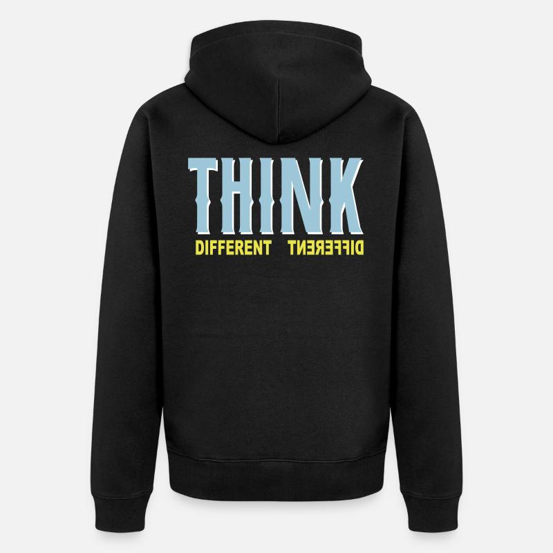 Denken Sie anders - Unisex Premium Bio Zip Hoodie - Schwarz