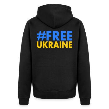 Free ukraine - Veste à capuche bio Premium Unisexe - noir - Dos - Nico (187cm)