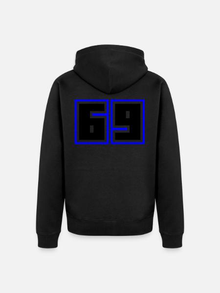 69 Nombre symbole - Veste à capuche bio Premium Unisexe - noir