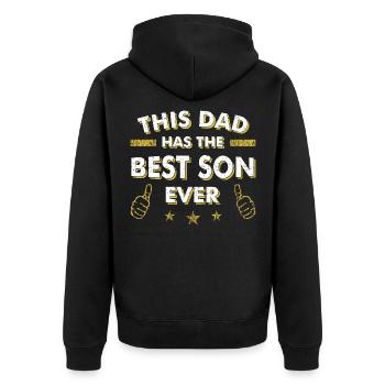This Dad Has The Best Son Ever Father Day Christma - Unisex Premium Bio Zip Hoodie - Schwarz - Hinten - Nico (187cm)
