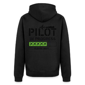 Future Airplane Pilot Son Grandson Aviation Flying - Unisex Premium Bio Zip Hoodie - Schwarz - Hinten - Nico (187cm)