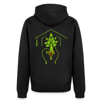 Graduate: Celebrate Every Step of Your Evolution - Unisex Premium Organic Zip Hoodie - black - Back - Nico (187cm)