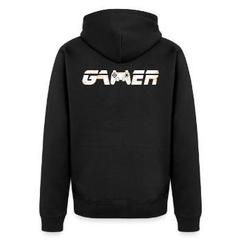 Gamer - nerd - jeu -nerdy - Cadeau - Veste à capuche bio Premium Unisexe - noir - Dos - Nico (187cm)