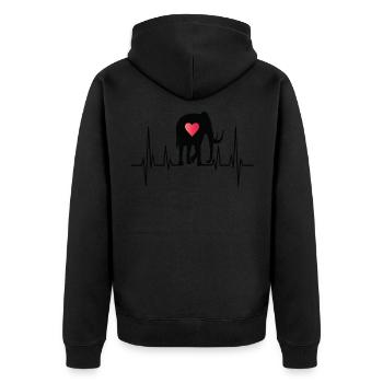 Mammut Ausgestorbener Elefant Geschenk - Unisex Premium Bio Zip Hoodie - Schwarz - Hinten - Nico (187cm)
