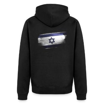 Israël Vernse drapeau Idée de cadeau - Veste à capuche bio Premium Unisexe - noir - Dos - Nico (187cm)