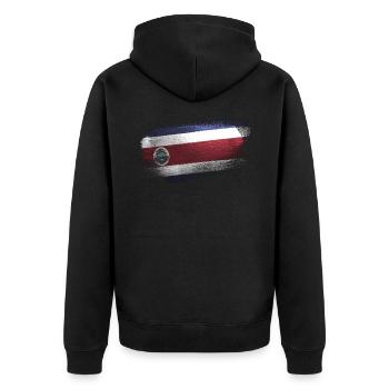 Costa Rica - Unisex Premium Bio Zip Hoodie - Schwarz - Hinten - Nico (187cm)