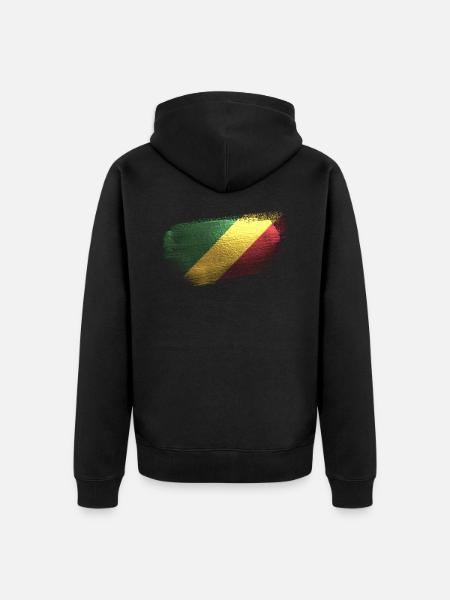 Congo - Unisex Premium Organic Zip Hoodie - black