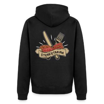 Steakatarian Steak Lover Anti Vegan - Veste à capuche bio Premium Unisexe - noir - Dos - Nico (187cm)