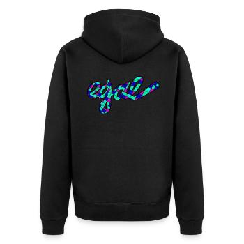 Egal. Ist mir egal. - Unisex Premium Bio Zip Hoodie - Schwarz - Hinten - Nico (187cm)