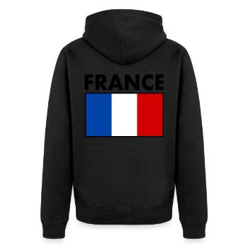FRANCE DRAPEAU - Veste à capuche bio Premium Unisexe - noir - Dos - Nico (187cm)