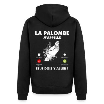 Chasseur de palombe, chasse petits gibier - Veste à capuche bio Premium Unisexe - noir - Dos - Nico (187cm)