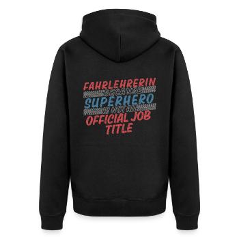 Instructeur de conduite Superhero Auto-école - Veste à capuche bio Premium Unisexe - noir - Dos - Nico (187cm)