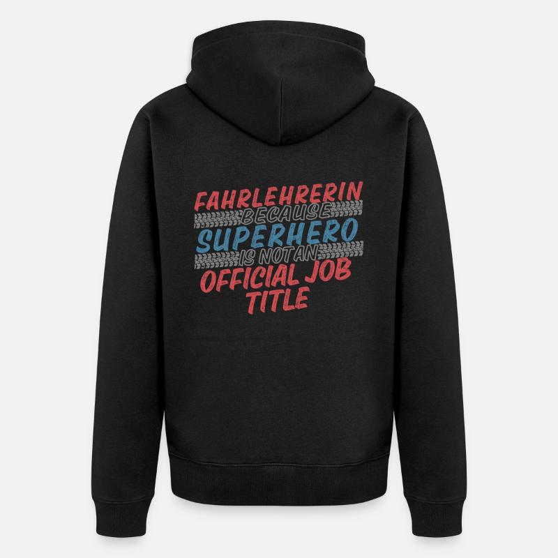 Instructeur de conduite Superhero Auto-école - Veste à capuche bio Premium Unisexe - noir