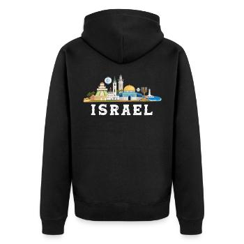 Israël - Veste à capuche bio Premium Unisexe - noir - Dos - Nico (187cm)