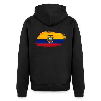 Ecuador - Unisex Premium Organic Zip Hoodie - black - Back - Nico (187cm)