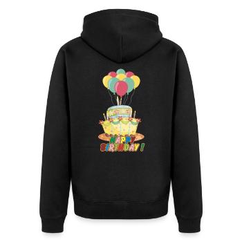Gâteau d'anniversaire - Veste à capuche bio Premium Unisexe - noir - Dos - Nico (187cm)
