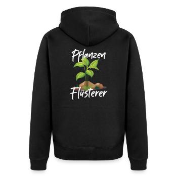 Pflanzen Flüsterer Pflanze Gewächs Garten Geschenk - Unisex Premium Bio Zip Hoodie - Schwarz - Hinten - Nico (187cm)