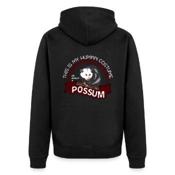 Opossum - Unisex Premium Bio Zip Hoodie - Schwarz - Hinten - Nico (187cm)