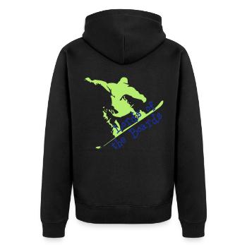 Lords Boards - Unisex Premium Bio Zip Hoodie - Schwarz - Hinten - Nico (187cm)