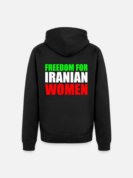 Freedom for iranian women - Unisex Premium Organic Zip Hoodie - black